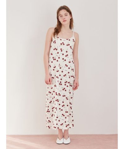 チェリー柄カップインキャミワンピース