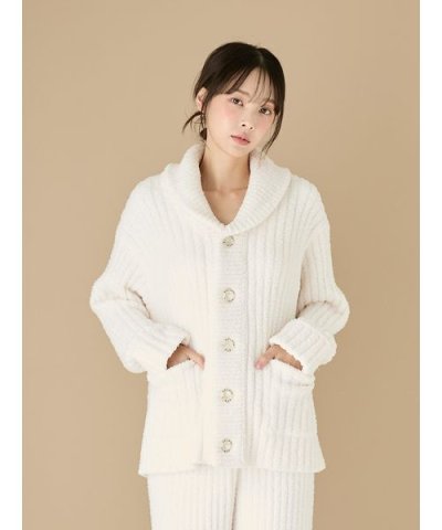 パウダーリブショールカーディガン