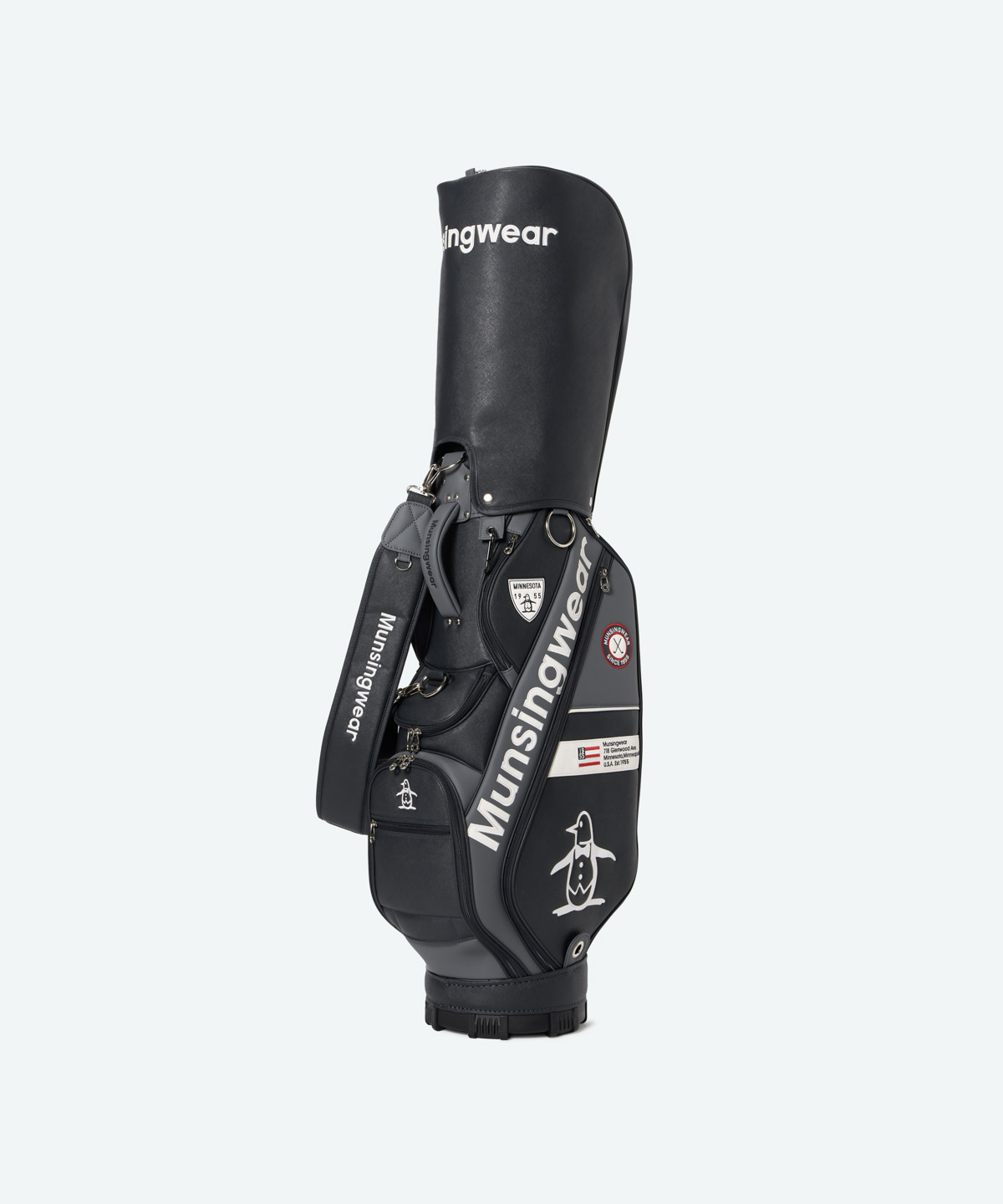 マンシングウェアキャディーバッグ黒 Munsingwear スポーティデザインキャディバッグ(3.7kg/9.5型/6分割/47