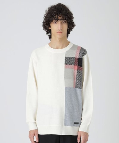 【一部店舗限定】パッチワーククレストブリッジチェックニット