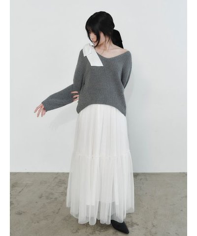 【NEW YEAR'S SPECIAL ITEM】リボンニットプル＆チュールスカ