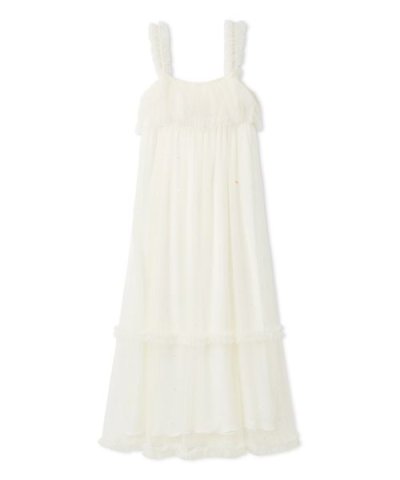 ハート柄チュールカップインワンピース