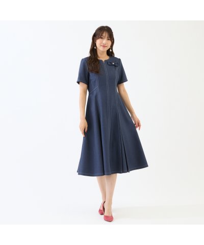 ローズティアラ RoseTiara 【イージーケア/伸縮性◎】デニムライクワンピ