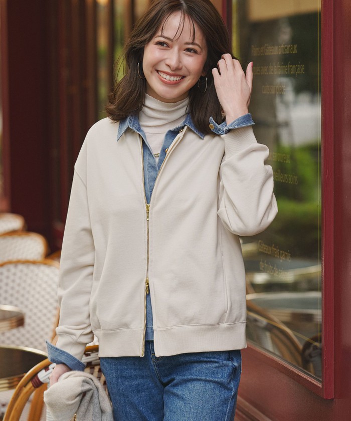 Wジップ2wayブルゾン(アイボリー) Wジップ2wayブルゾン(アイボリー) Wジップ2WAYブルゾン - SCOTCLUB