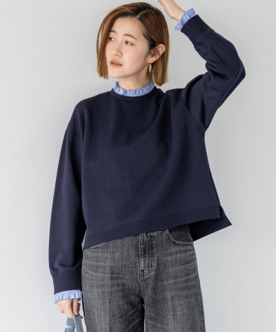 【WEB＆一部店舗限定】クリアコットンテリー ストライプフリル スウェット