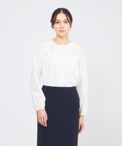 ドライオーガンジー タックブラウス