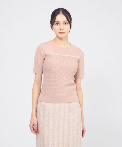 トリミングニット プルオーバー