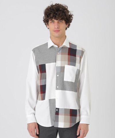 クレスブリッジチェックパッチワークシャツ