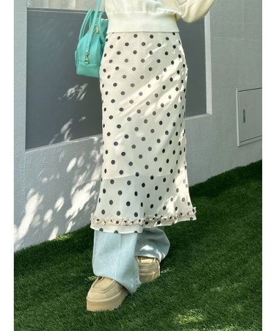 プリントシフォンバイアスミディスカート