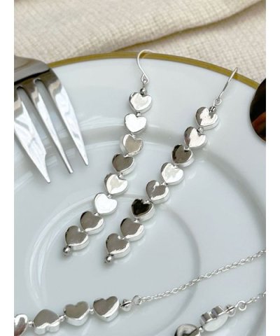 メタルハートチェーンハートピアス