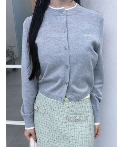 カラートリムニットカーディガン