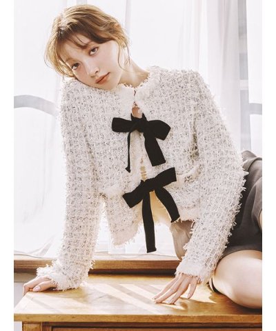 [L.B CANDY STOCK]ラメリボンニットジャケット