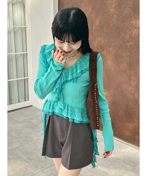 限定カラー】ボリュームフリルニットトップス(508684597)｜阪急百貨店