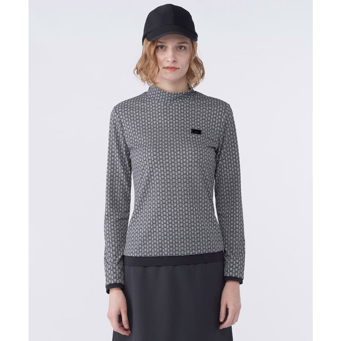 再再再値下げ新品　ランバンスポール　モックネックS 裏微起毛　定価19800円 ランバン スポール LANVIN SPORT ギャザーデザインモックネック長袖シ