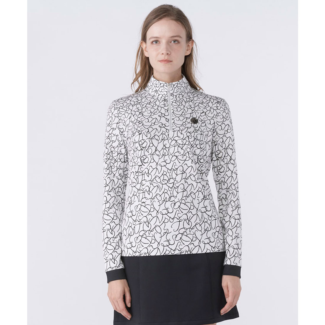 ランバン スポール LANVIN SPORT ロゴプリントハーフジップ長袖シャツ