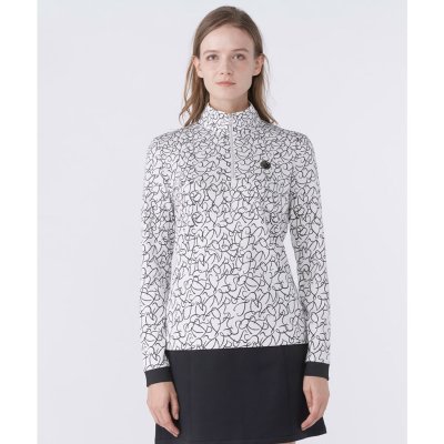 ランバン スポール LANVIN SPORT ロゴプリントハーフジップ長袖シャツ