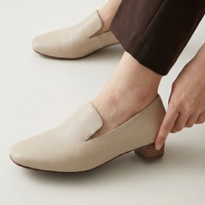 ヒップス HIPS 【本革】甲深スリッポンパンプス