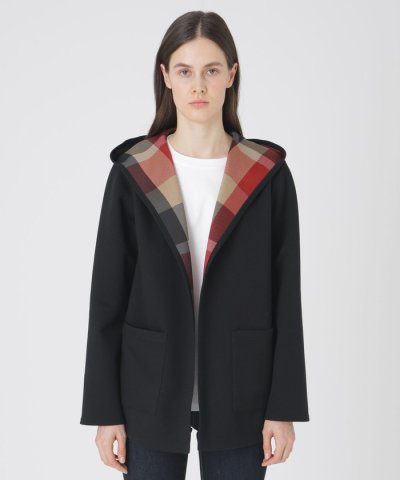 クレストブリッジチェックリバーシブルダンボールミディ丈コーディガン