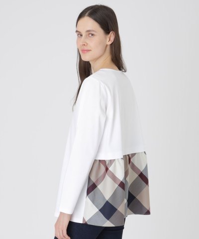 シルケットスムースバックチェックロングスリーブTシャツ