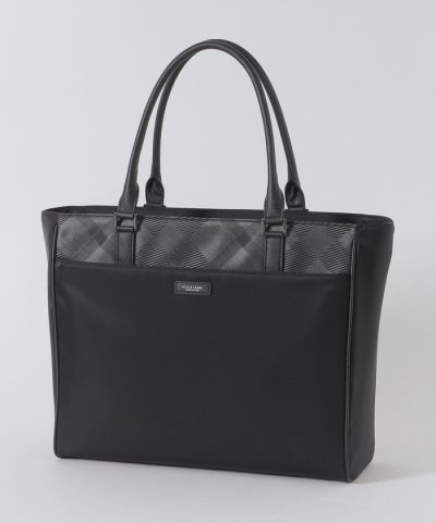 ナイロンコンビカルゼシャドークレストブリッジチェックビジネストートバッグ