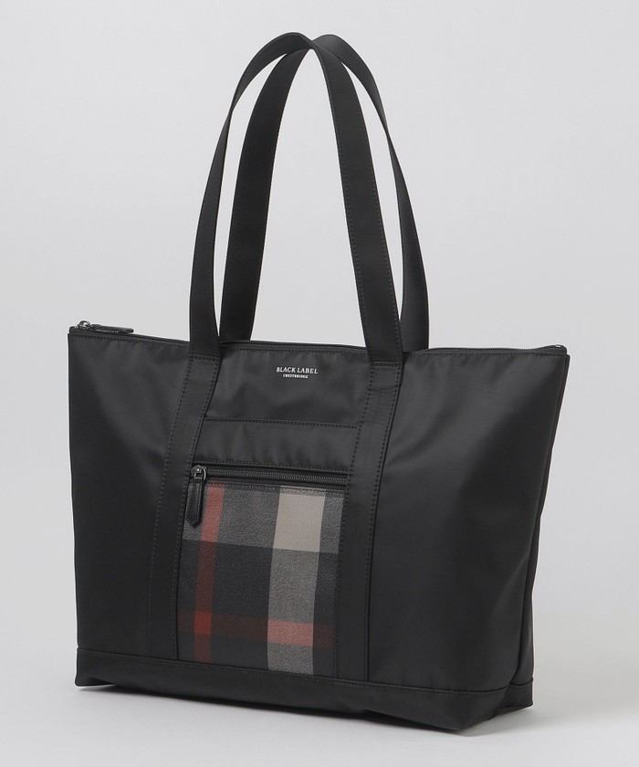 一部店舗限定】パーシャルクレストブリッジチェックツイルトートバッグ