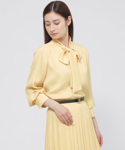 【ウォッシャブル/防しわ性】バックサテンジョーゼット　ブラウス