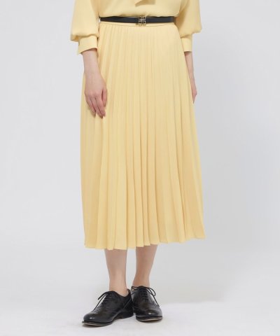 【ウォッシャブル/防しわ性】バックサテンジョーゼット　スカート