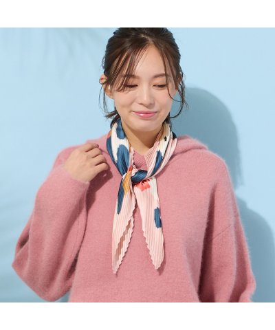 ピサーノ PISANO 【手洗いOK】マルチカラープリント・プリーツストール