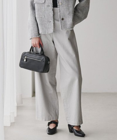 コットンカラーデニム カーブパンツ