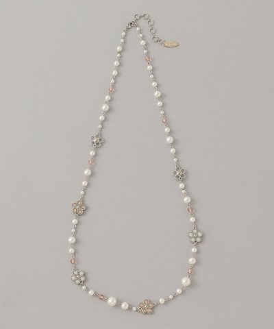 フラワービジューネックレス