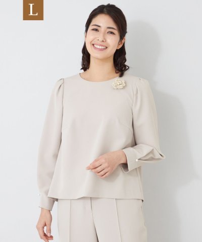 【L】デュアルストレッチバックレース ブラウス