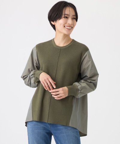 【ウォッシャブル】タフタコンビニットプルオーバー