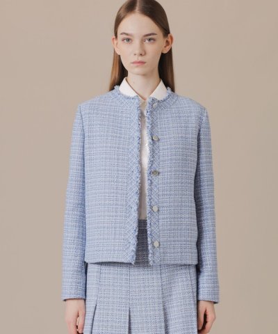 ツイードノーカラージャケット