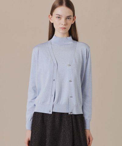 シルキーラメニットカーディガン