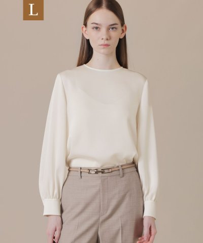 【L】トリアセテートジョーゼットブラウス