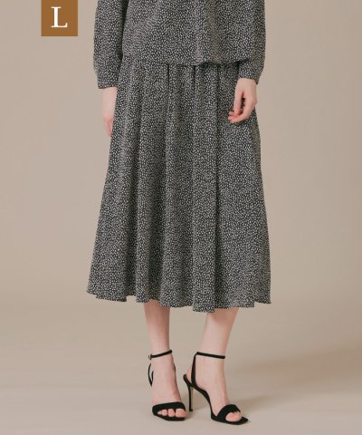 【L】ライスドットプリントスカート
