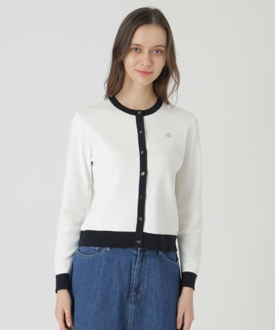 コットンポリエステルニットカーディガン