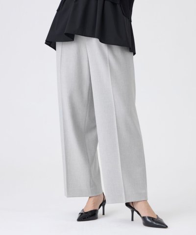 【L】【美シルエット・ウォッシャブル】ストレッチツイルタックパンツ