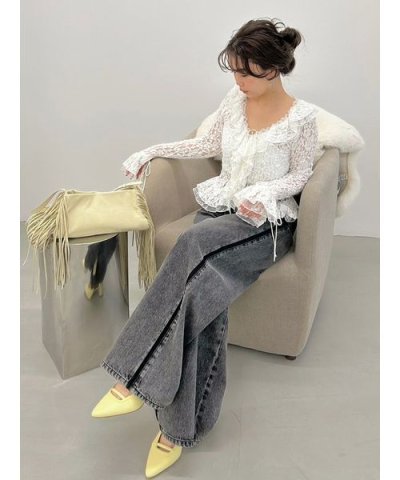 サイドラインワイドデニムパンツ