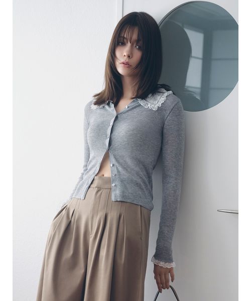 レースカラーニットカーディガン(508695877)｜阪急百貨店公式通販