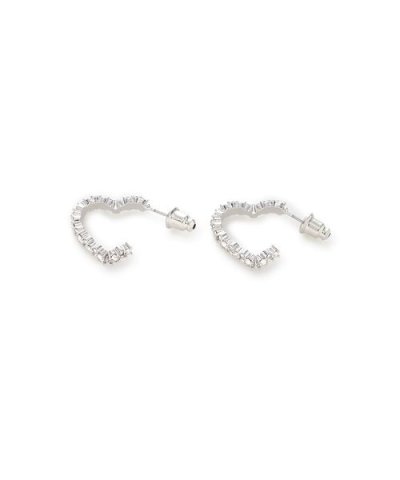 ハートビジューフープピアス