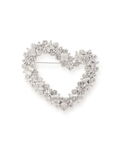 ランダムビジューハートブローチ