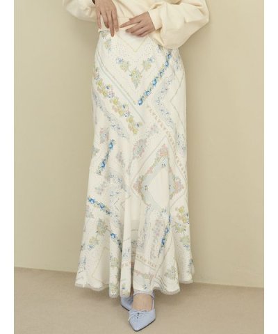 スカーフプリントナロースカート