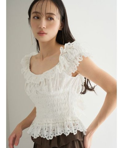 コットンシャーリングブラウス