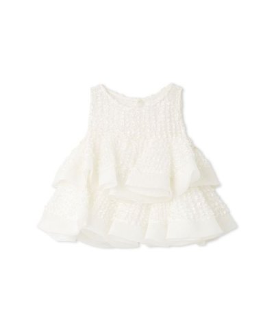 ラッフルジャガードボリュームブラウス