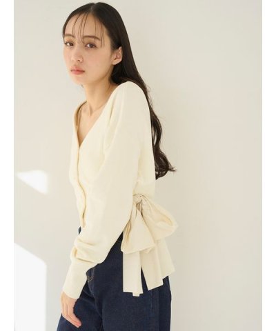 リボンドッキングカーディガン