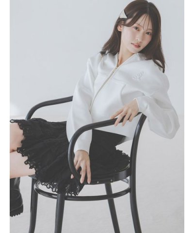 ショートニットパーカー