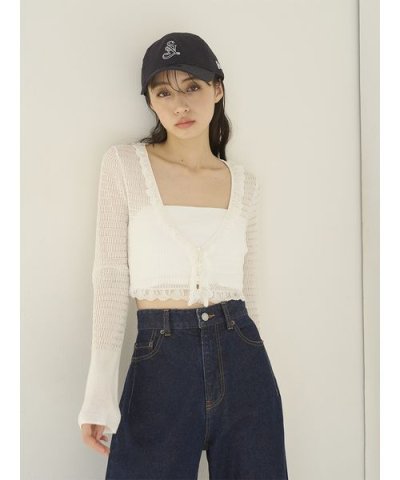 シアーフリルコンパクトカーディガン