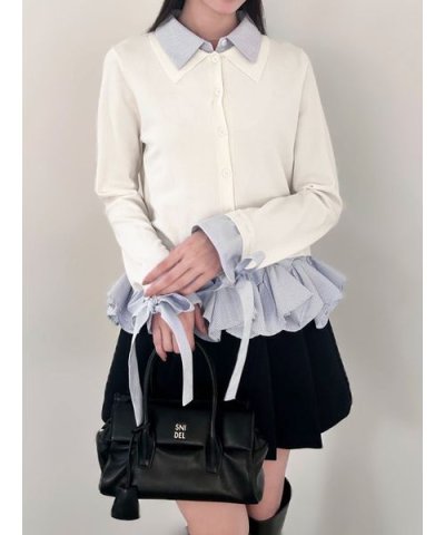 シャツドッキングヘムボリュームニットプルオーバー