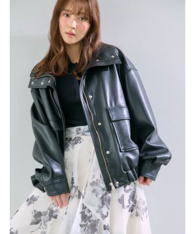 スタンドカラーオーバーサイズブルゾン